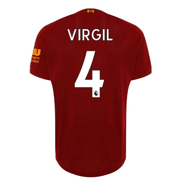 Camiseta Liverpool NO.4 Virgil Primera equipación 2019-2020 Rojo